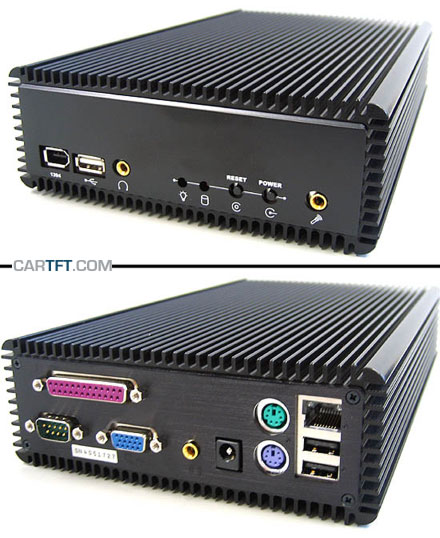 CALU-M - P4-M Car-PC Barebone *FANLESS* (closed front)